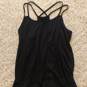 Black Cross Back Tank Top